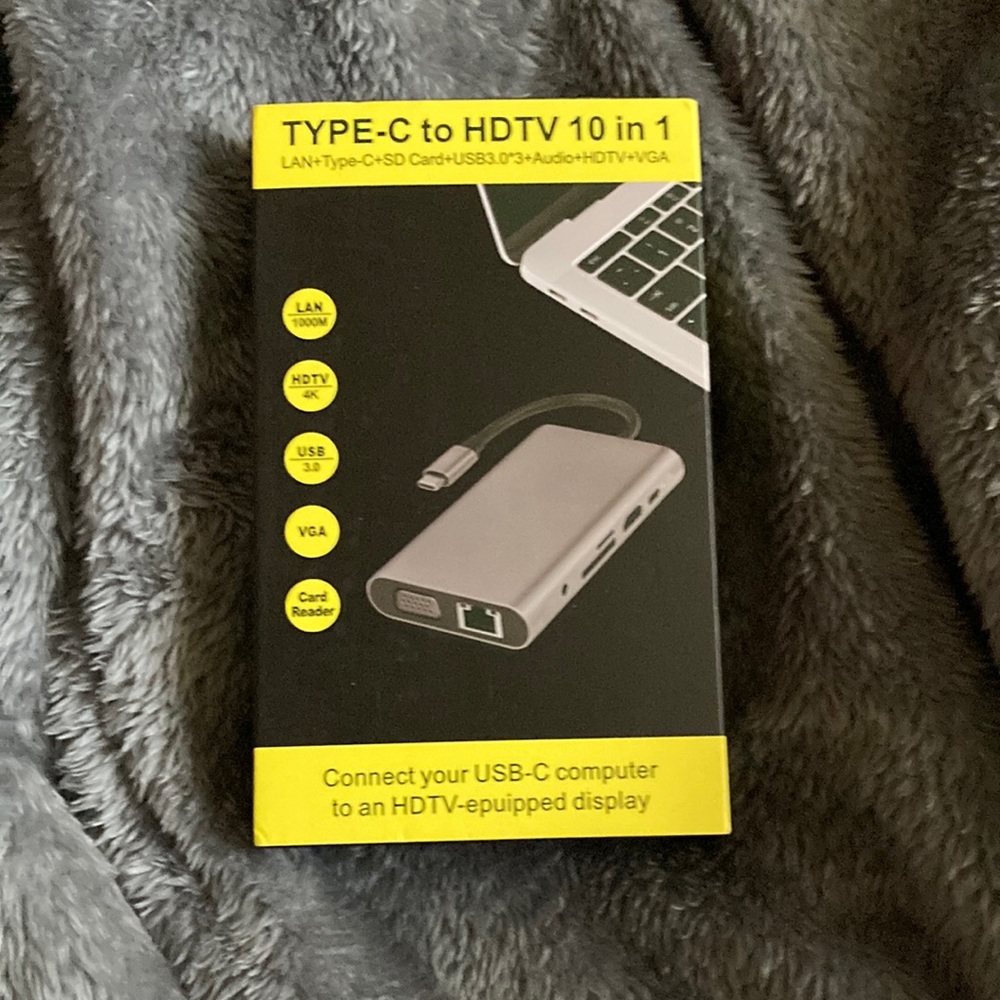 TYPE-C HDTV 10 in 1 connect your USB -C computer to anHDTV